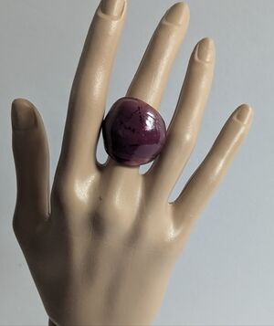 Purple Glass Dome Statement Ring